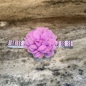 Big Flower HAIR BOW Headbands for Little Girls Toddlers Hydrangea ZigZag Elastic